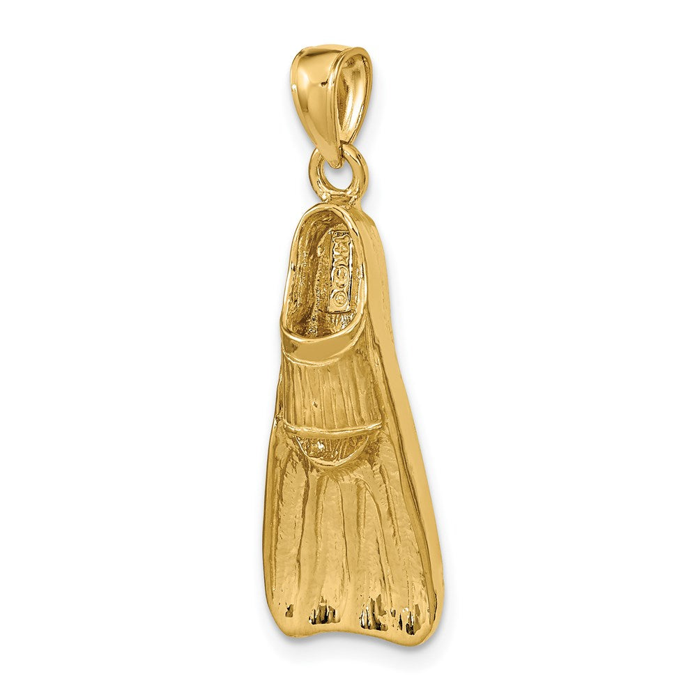 14K 3-D Scuba Flipper Charm