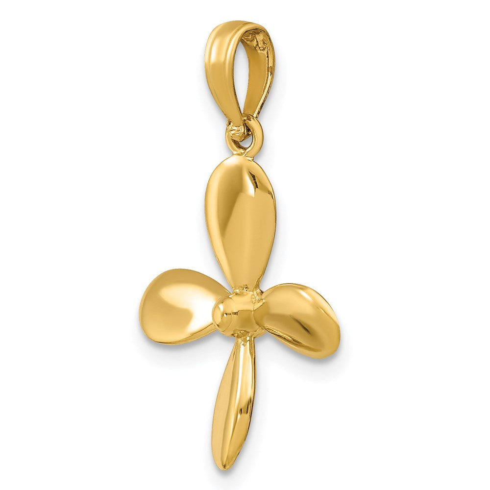 14K 3-D w/ 4 Blades Propeller Charm