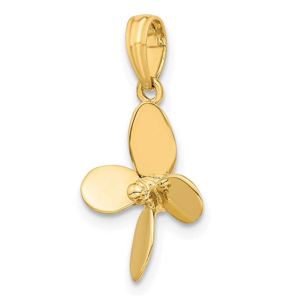 14K 3-D w/ 4 Blades Propeller Charm