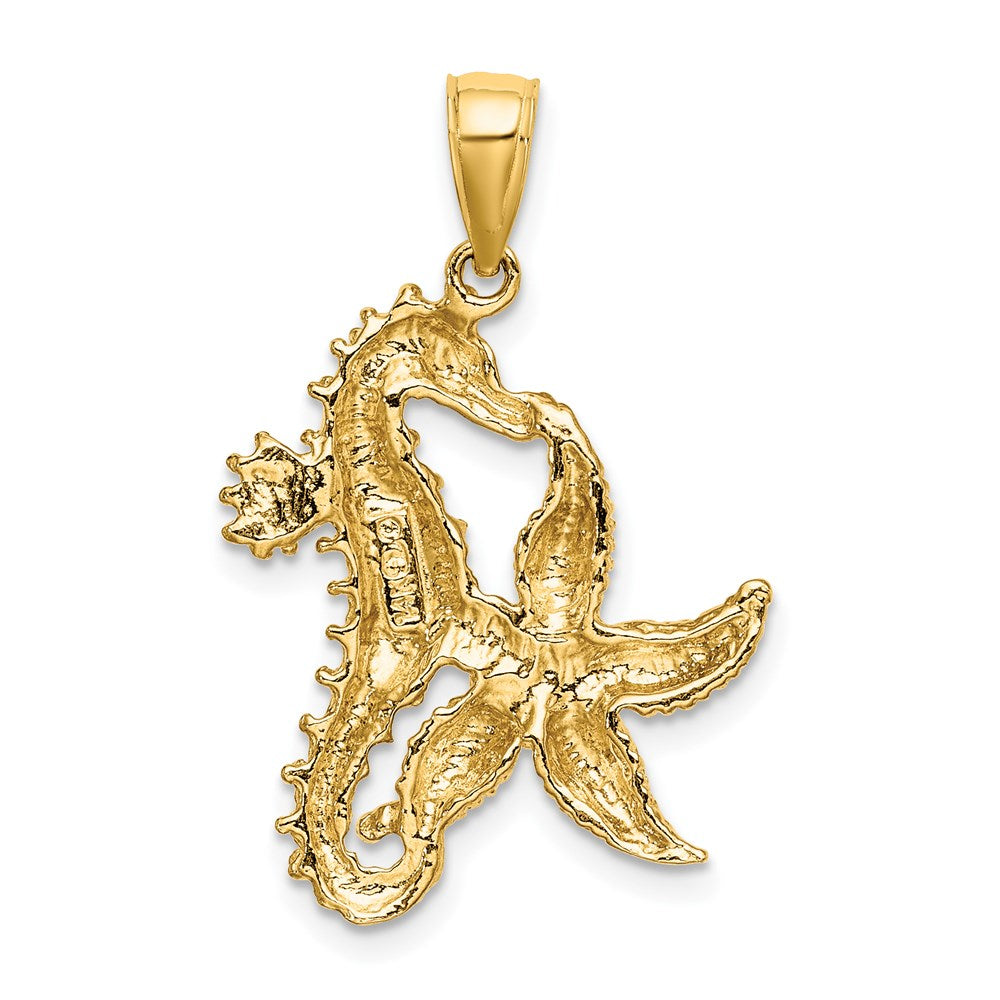 14K Starfish and Seahorse Charm