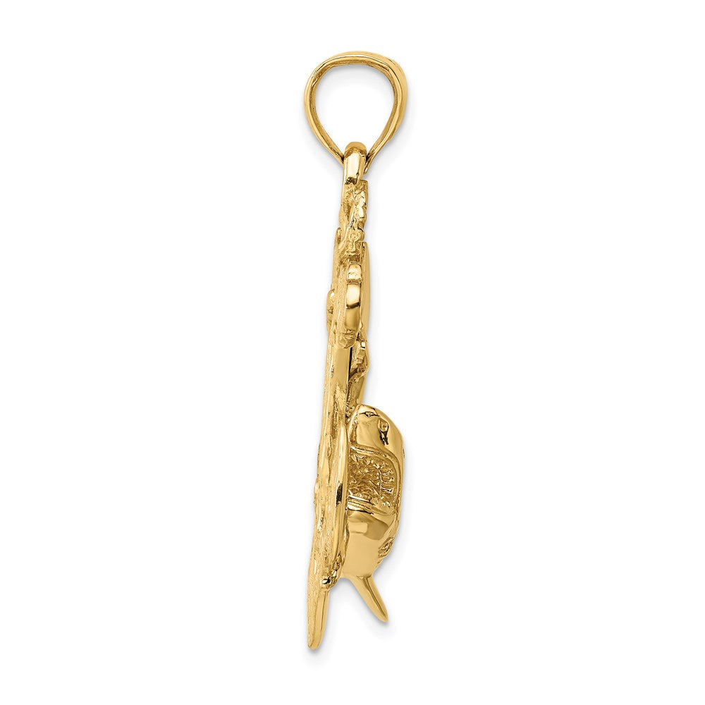 14K 2-D Anchor with Shark Charm