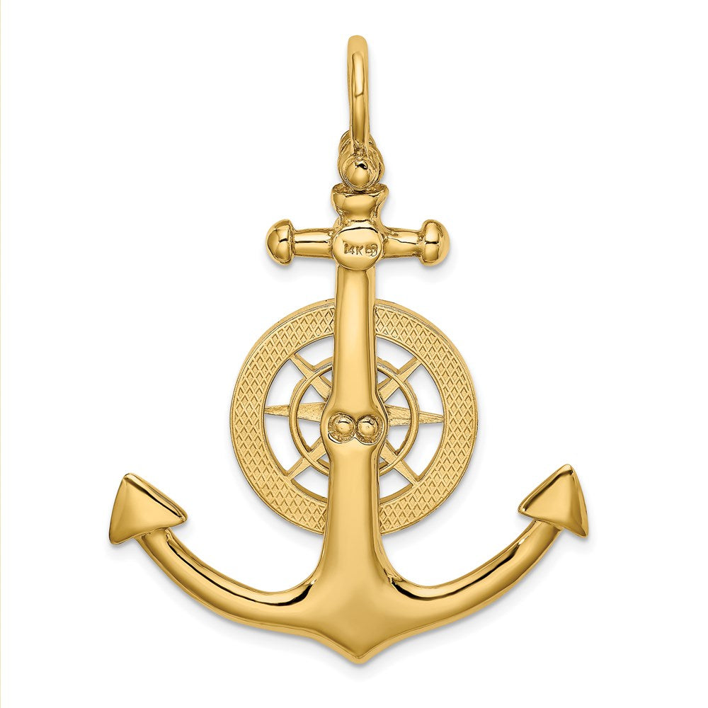 14K Large Anchor w/ Nautical Compass Charm