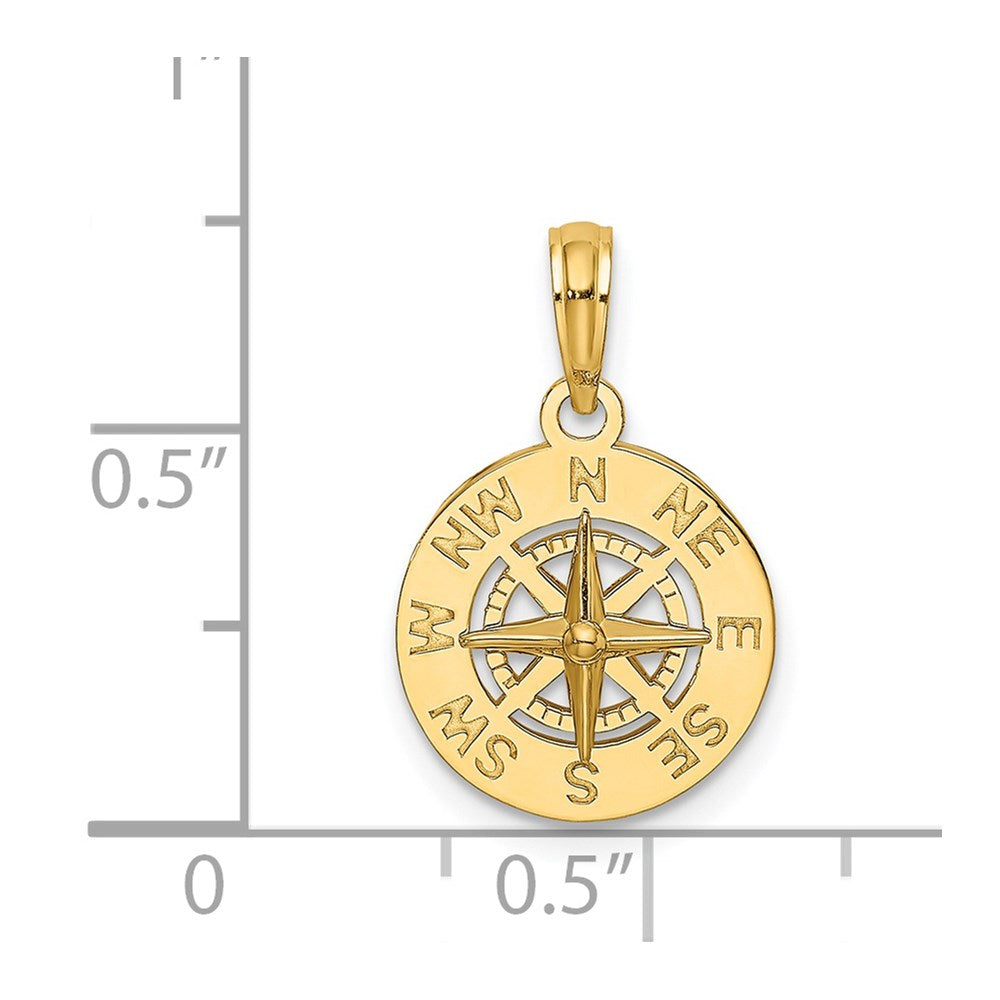 14K Mini Nautical Compass Charm