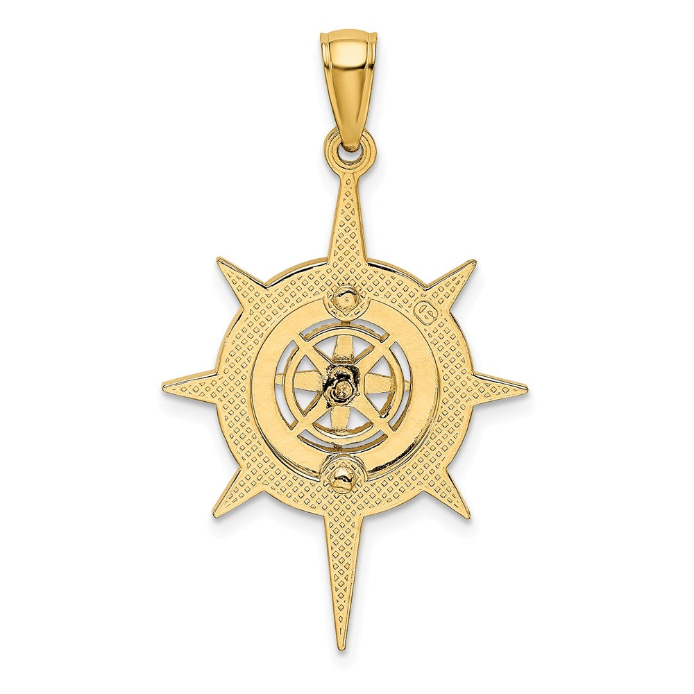 14K Star Frame w/ Nautical Compass Center Charm