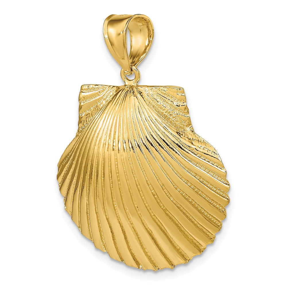 14K 3-D Textured Scallop Shell Charm