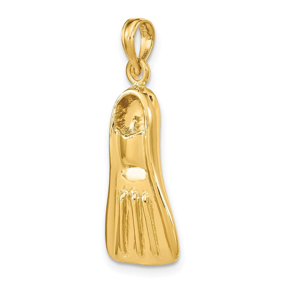14K 3-D Scuba Flipper Charm