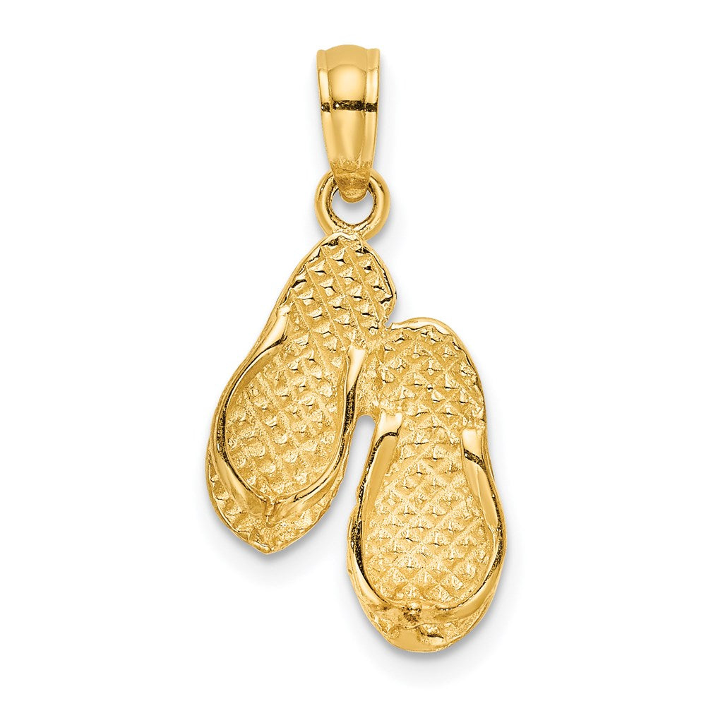 14K 3D OCEAN CITY Double Flip-flop Charm