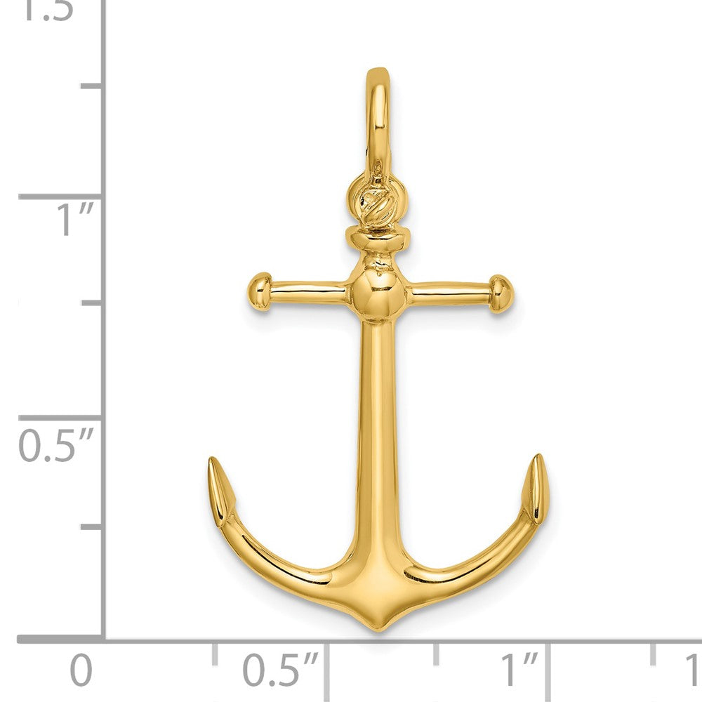 14K 3-D Anchor w/ Shackle Bail Charm