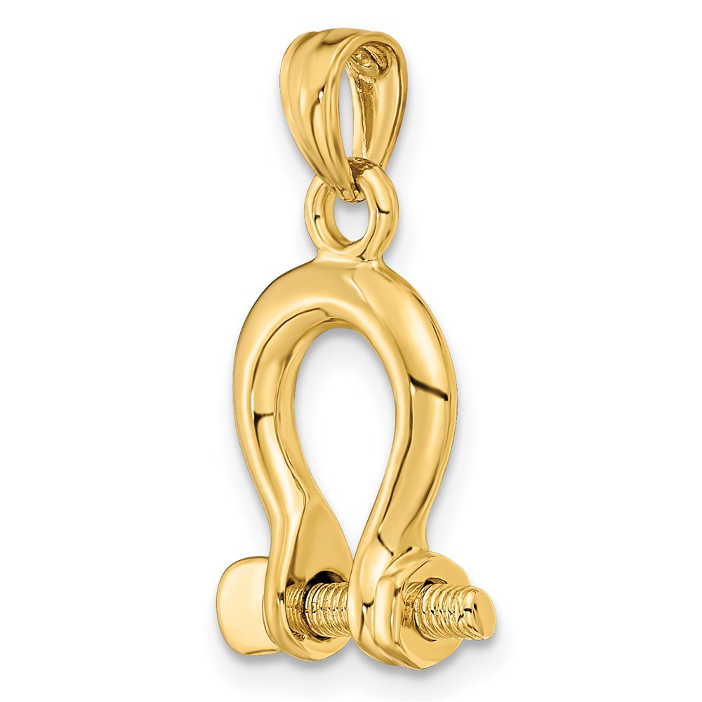 14K 3-D Medium Shackle Link Screw Charm