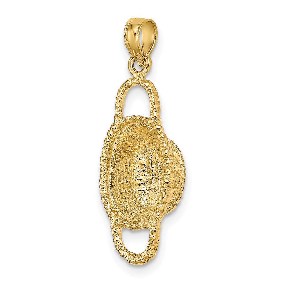14K 3-D 2 Handles Oval Basket Charm