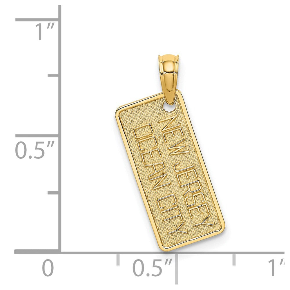 14K Texture Small OCEAN CITY, NEW JERSEY License Plate Charm