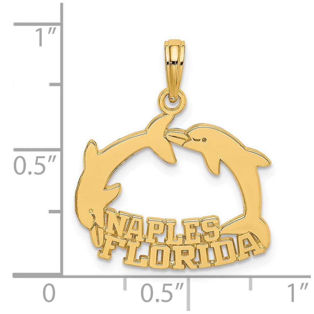 14K NAPLES FLORIDA Jumping Dolphins Charm