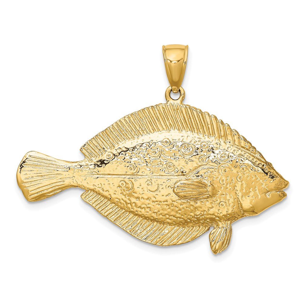 14K 3-D Flounder Fish Charm