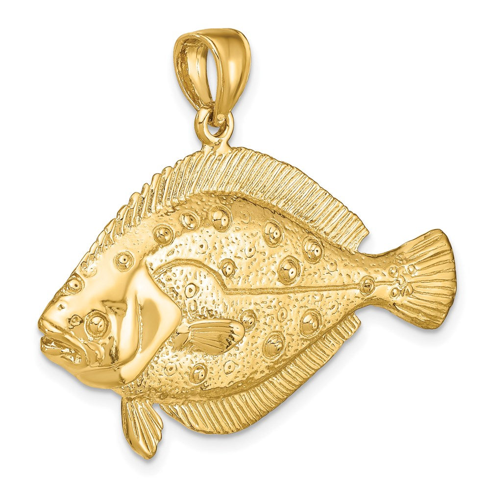 14K 3-D Flounder Fish Charm