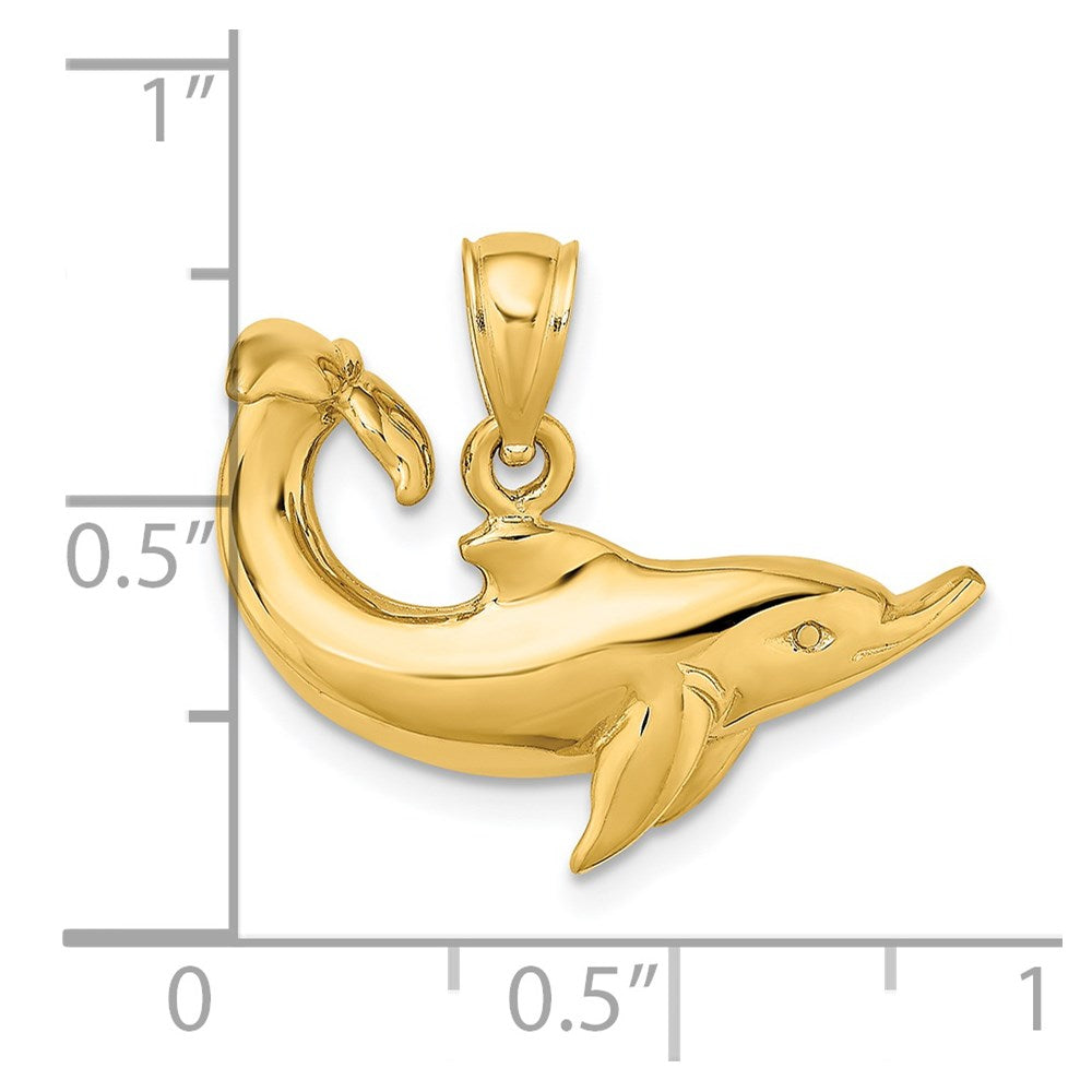 14K Polished Dolphin Charm