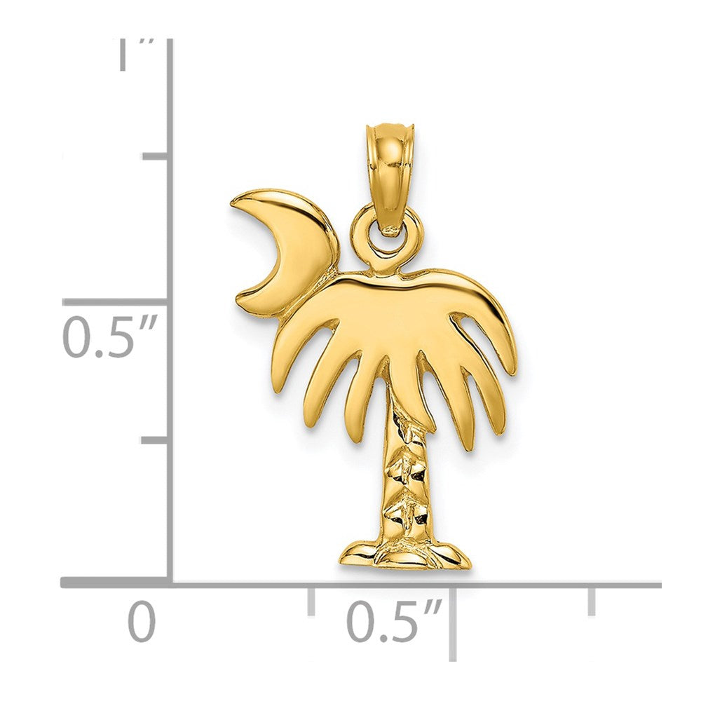 14K Polished Charleston Palm Tree Charm