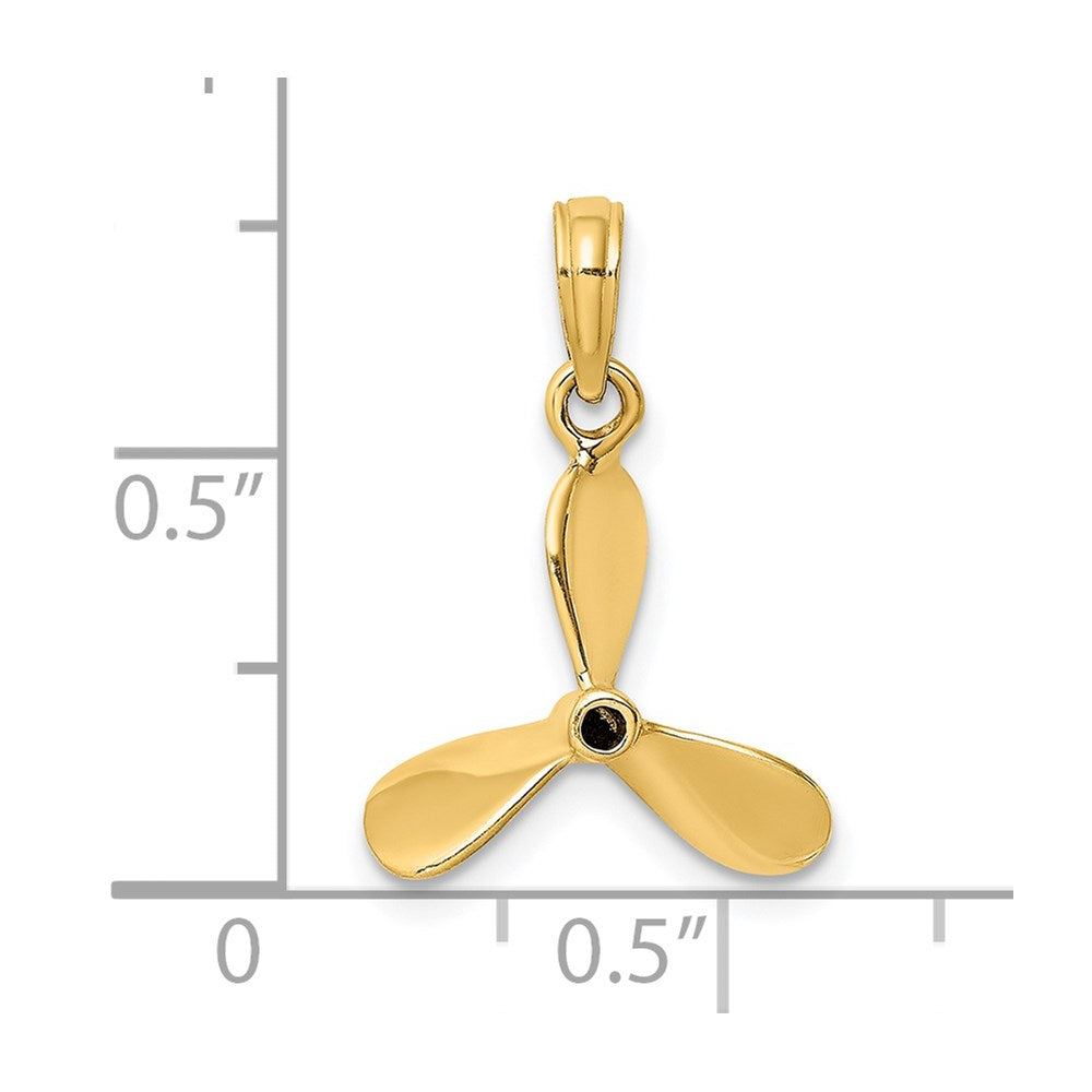 14K 3-D w/ 3 Blades Propeller Charm