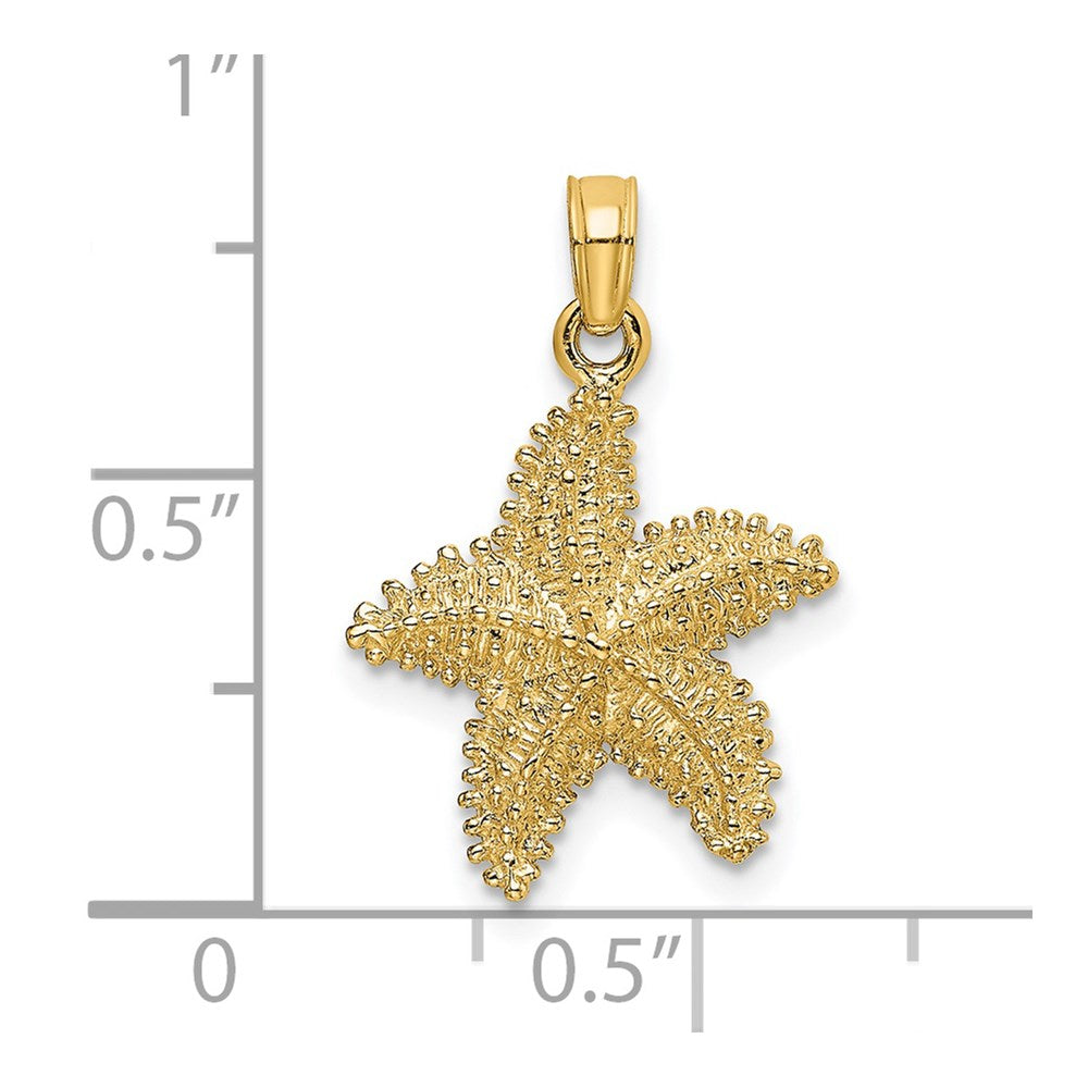 14K Beaded Textured Starfish Charm