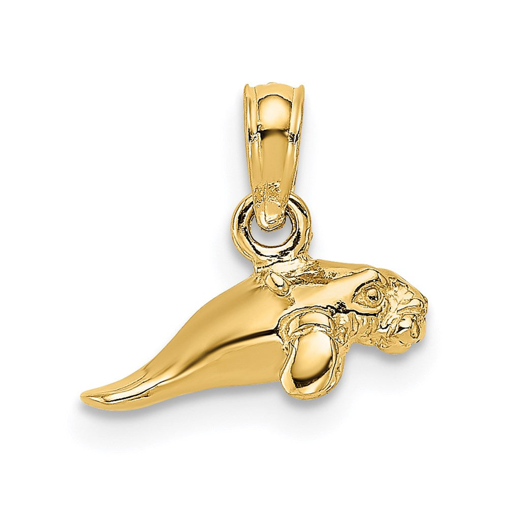 14K 3-D Polished Mini Manatee Charm