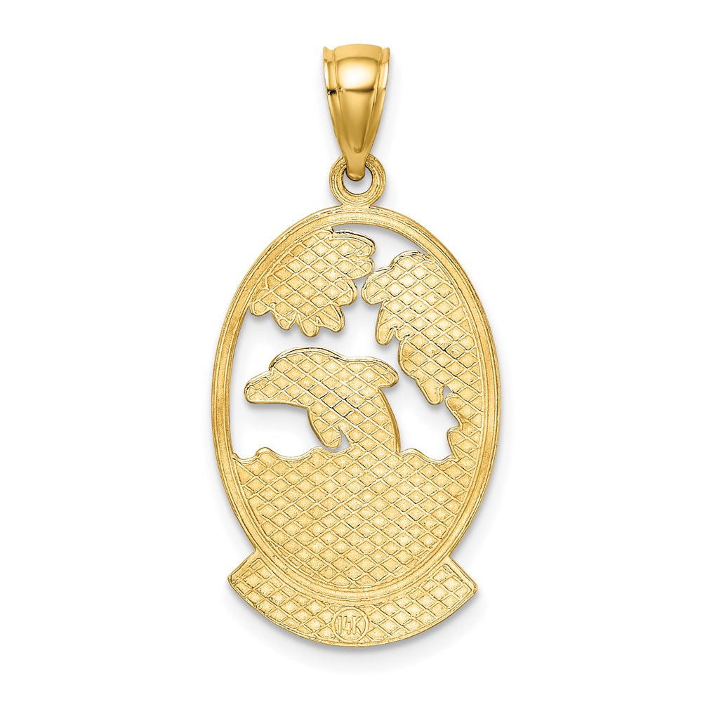 14K BARBADOS w/Dolphin Sunset Scene Charm