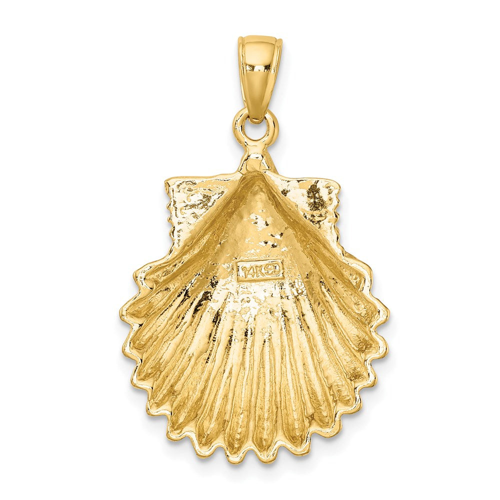 14K Polished Scallop Shell Charm