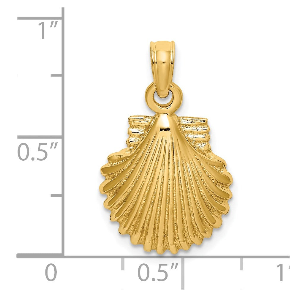 14K Polished Scallop Shell Charm