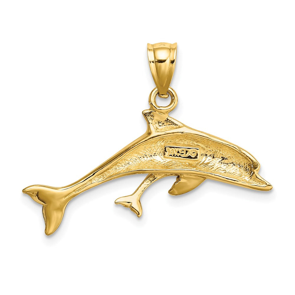 14K Polished Dolphin  and Baby Charm
