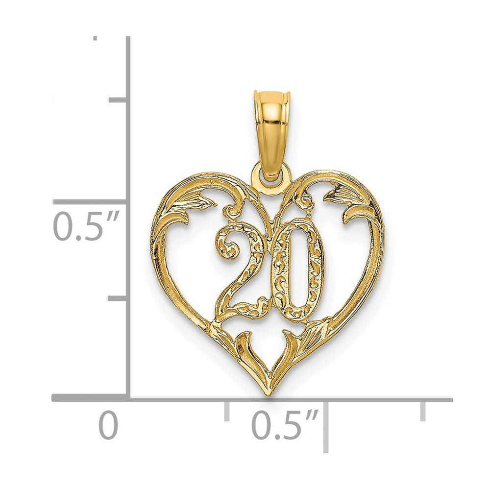 14K 20 In Heart Charm