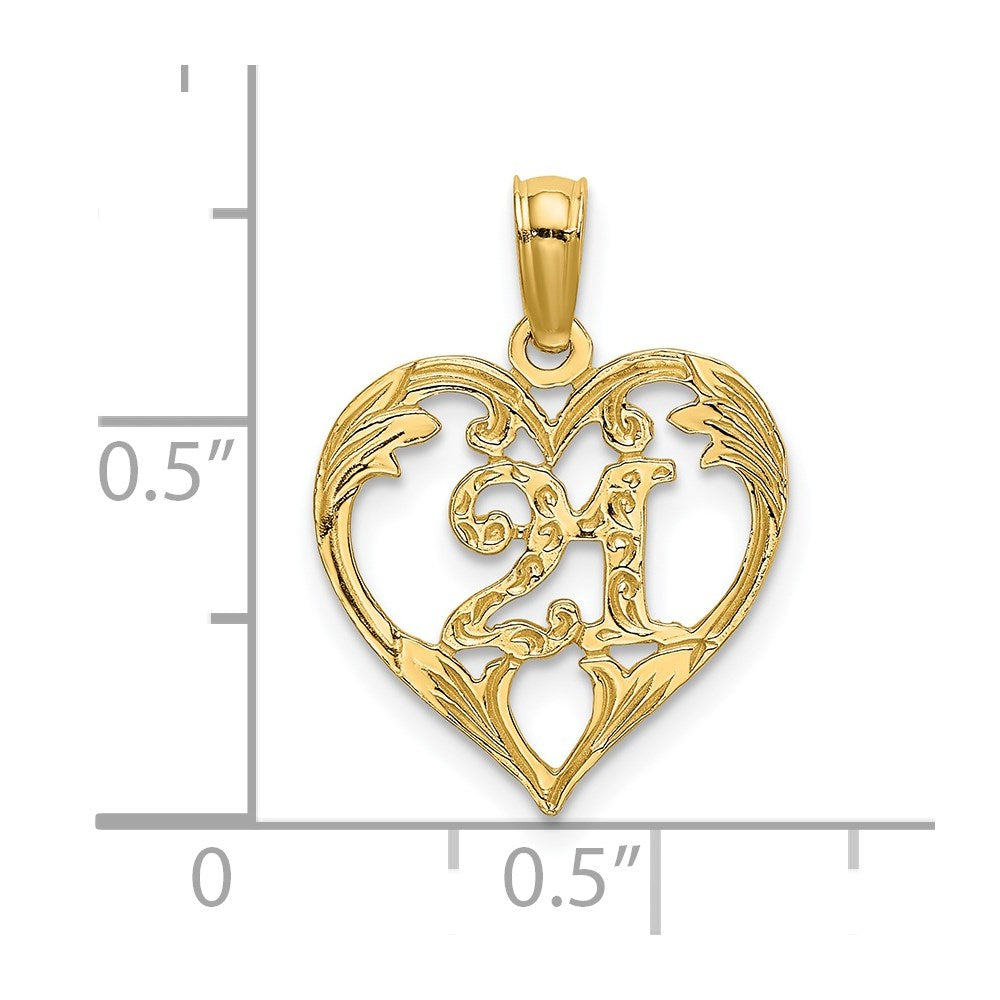 14K 21 In Heart Charm