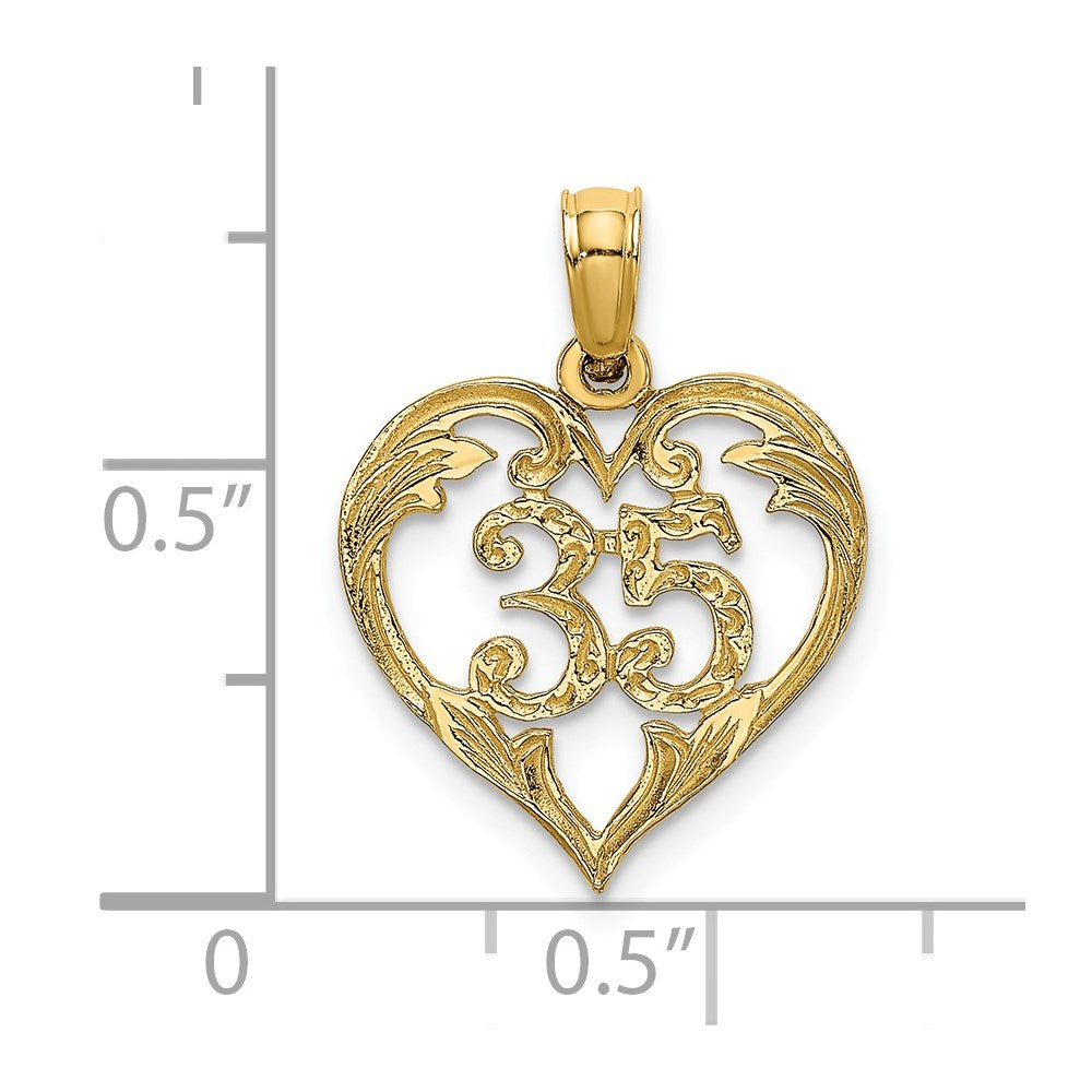 14K 35 In Heart Charm