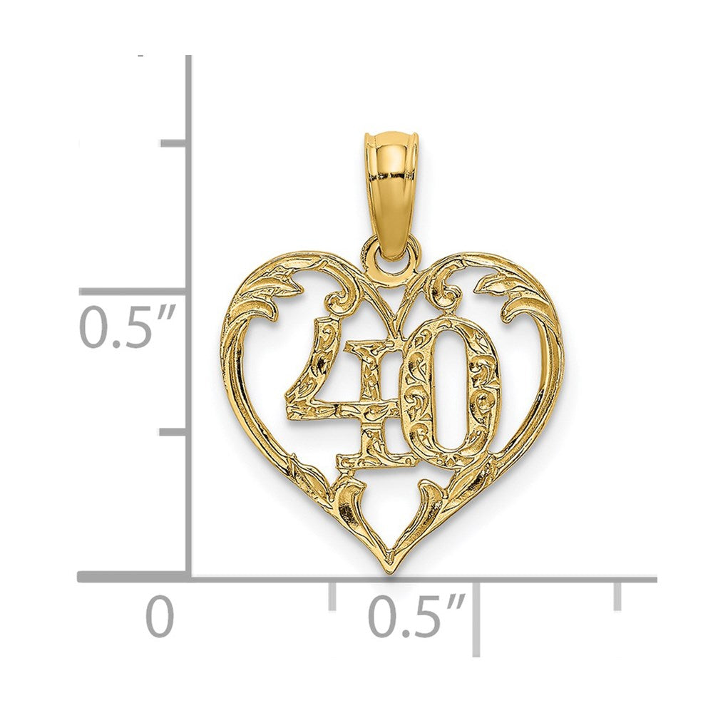 14K 40 In Heart Charm