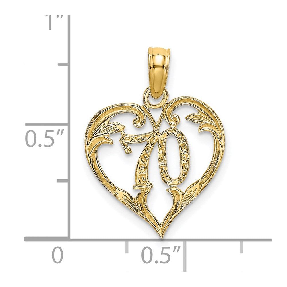 14K 70 In Heart Charm