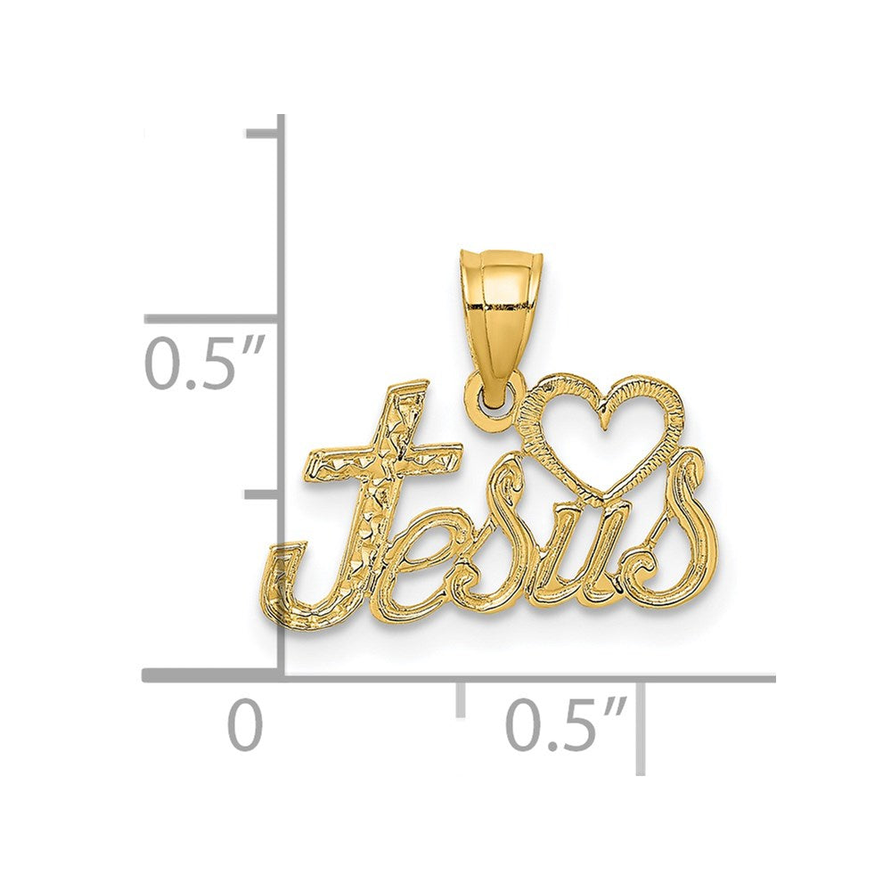 14K LOVE JESUS Script Charm