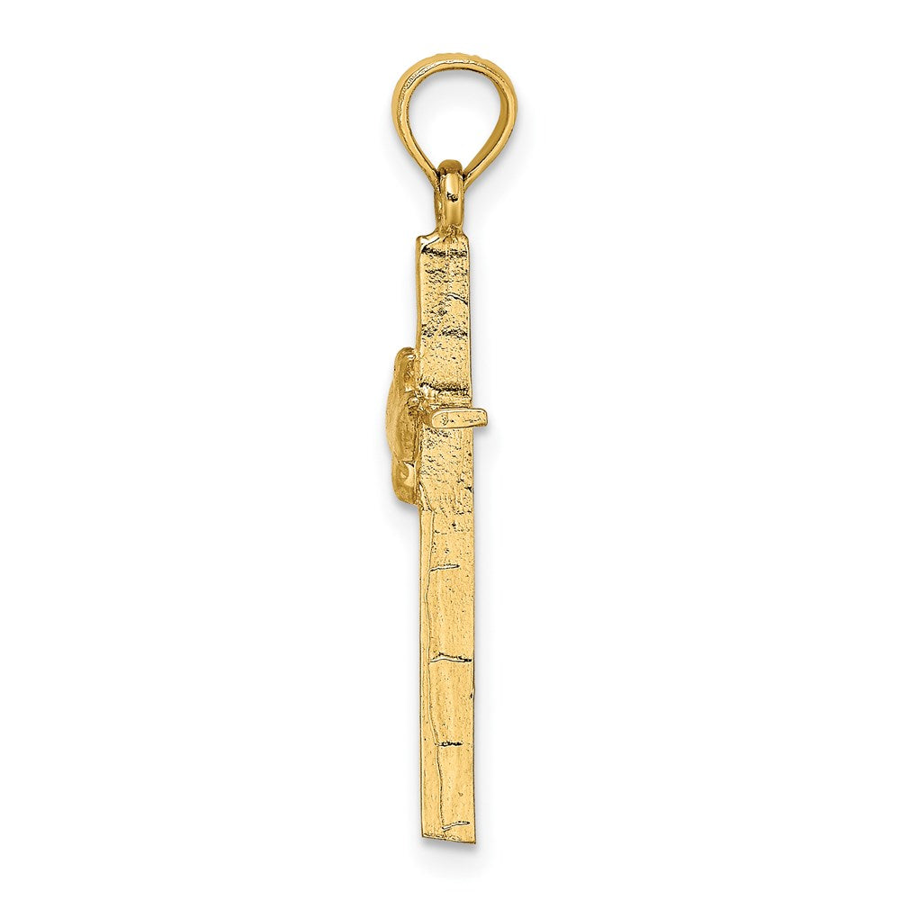 14K Dove On Stick Cross Charm