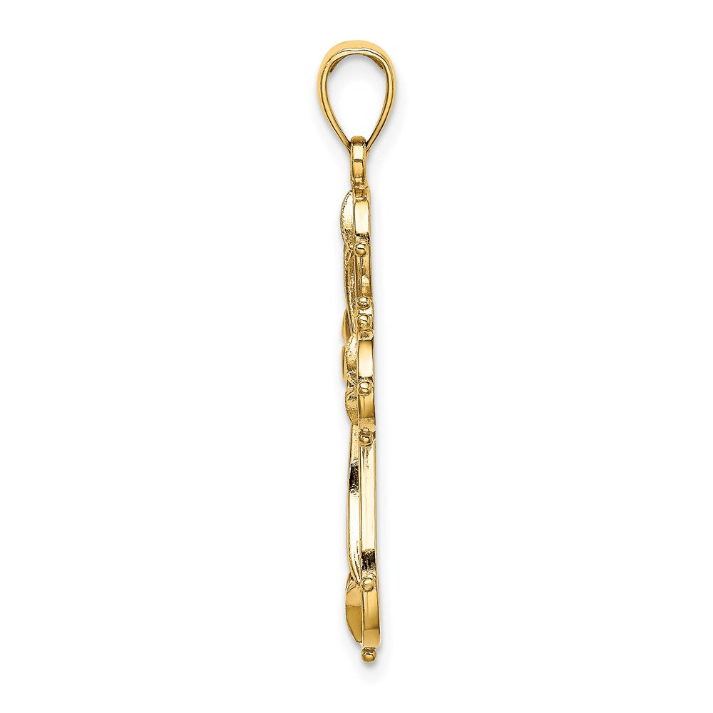 14K Cut-Out Shapes Fancy Cross Charm