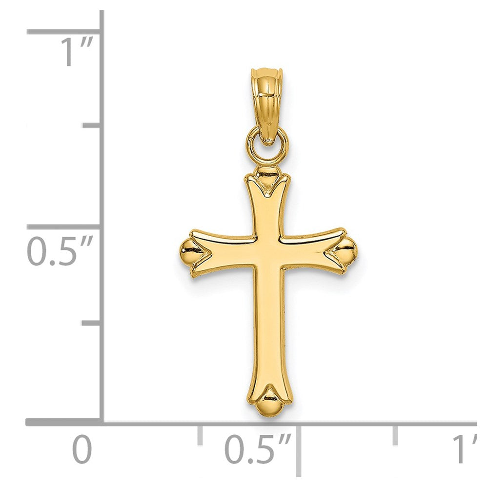 14K 2-D Polished Cross Charm