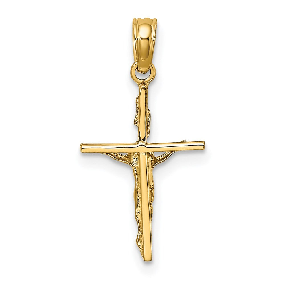 14K Small Polished Crucifix Charm