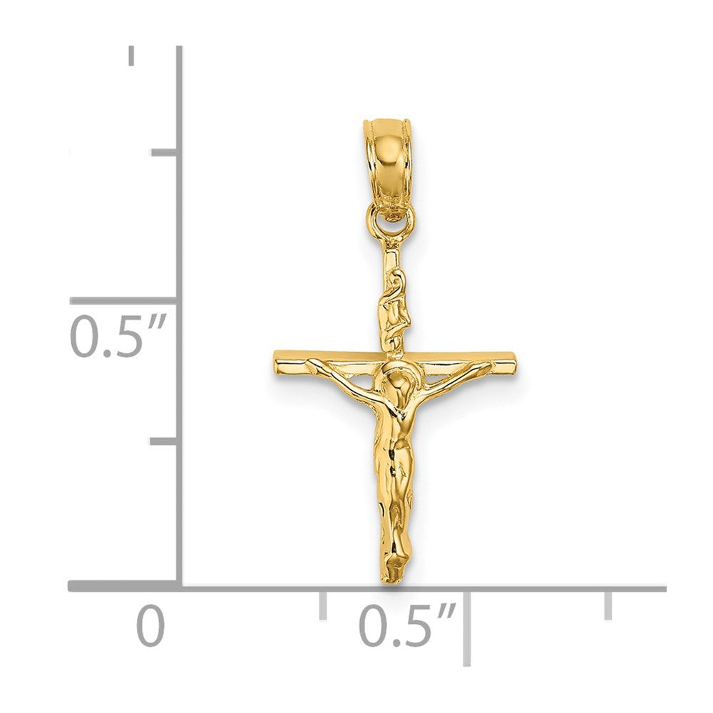 14K Small Polished Crucifix Charm