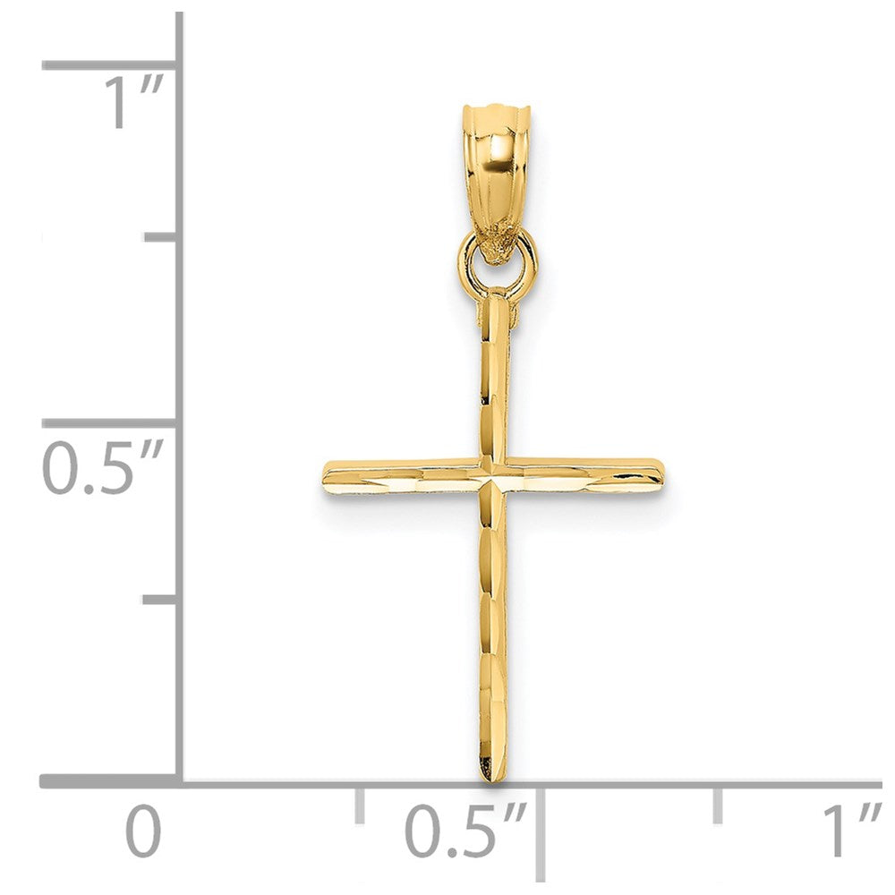 14K D/C and Polished Cross Charm