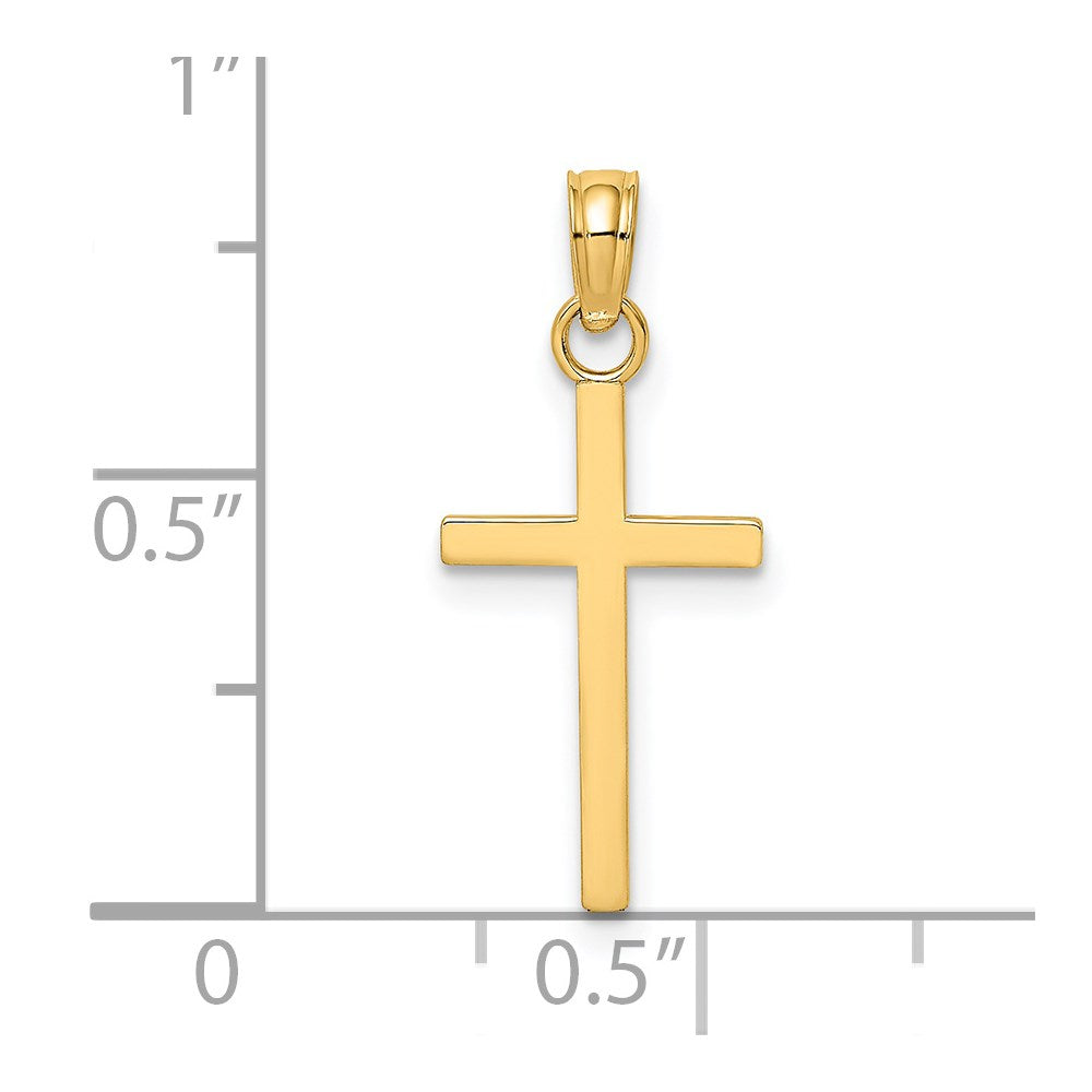 14K Polished Small Cross Charm