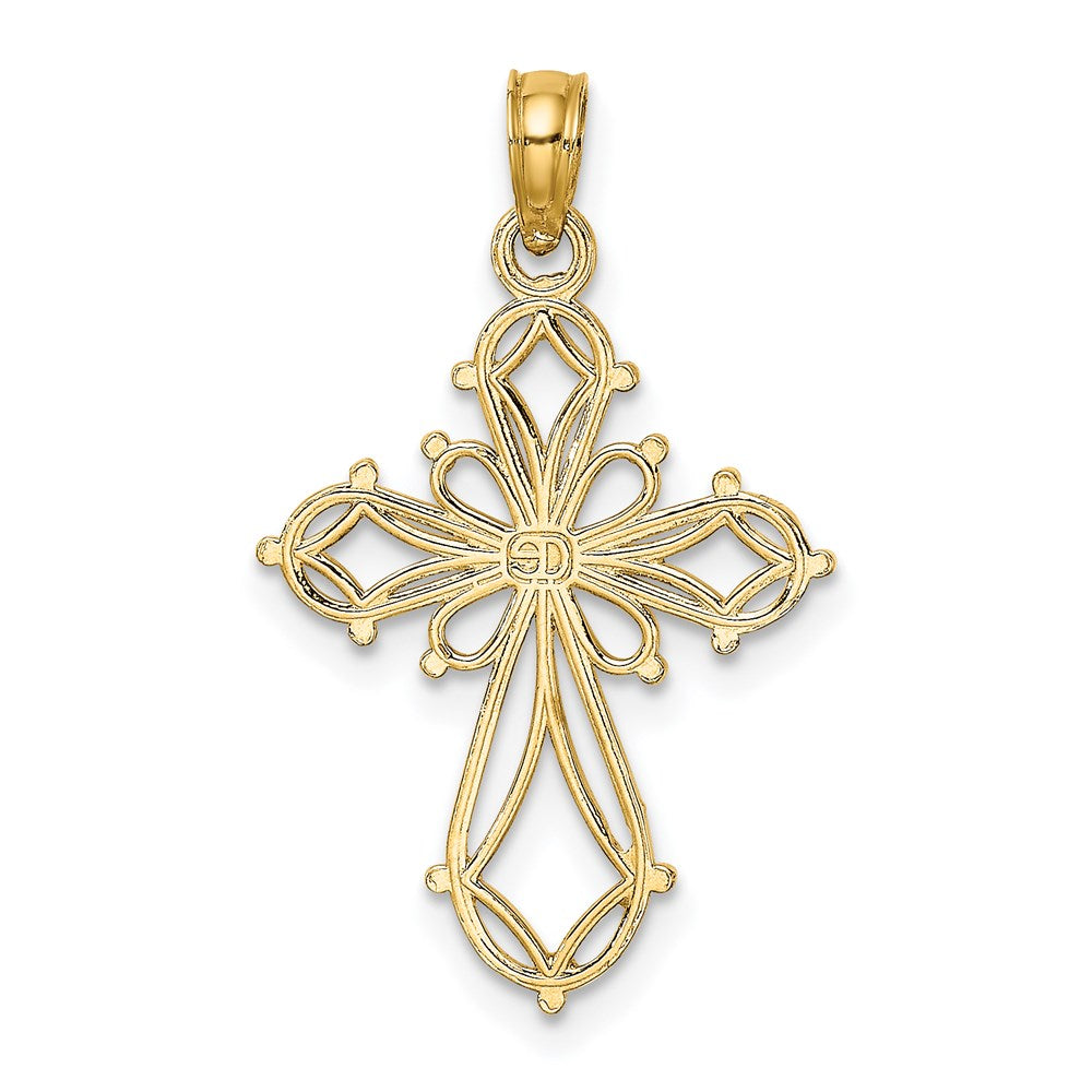 14K Cut-Out Fancy Cross Charm