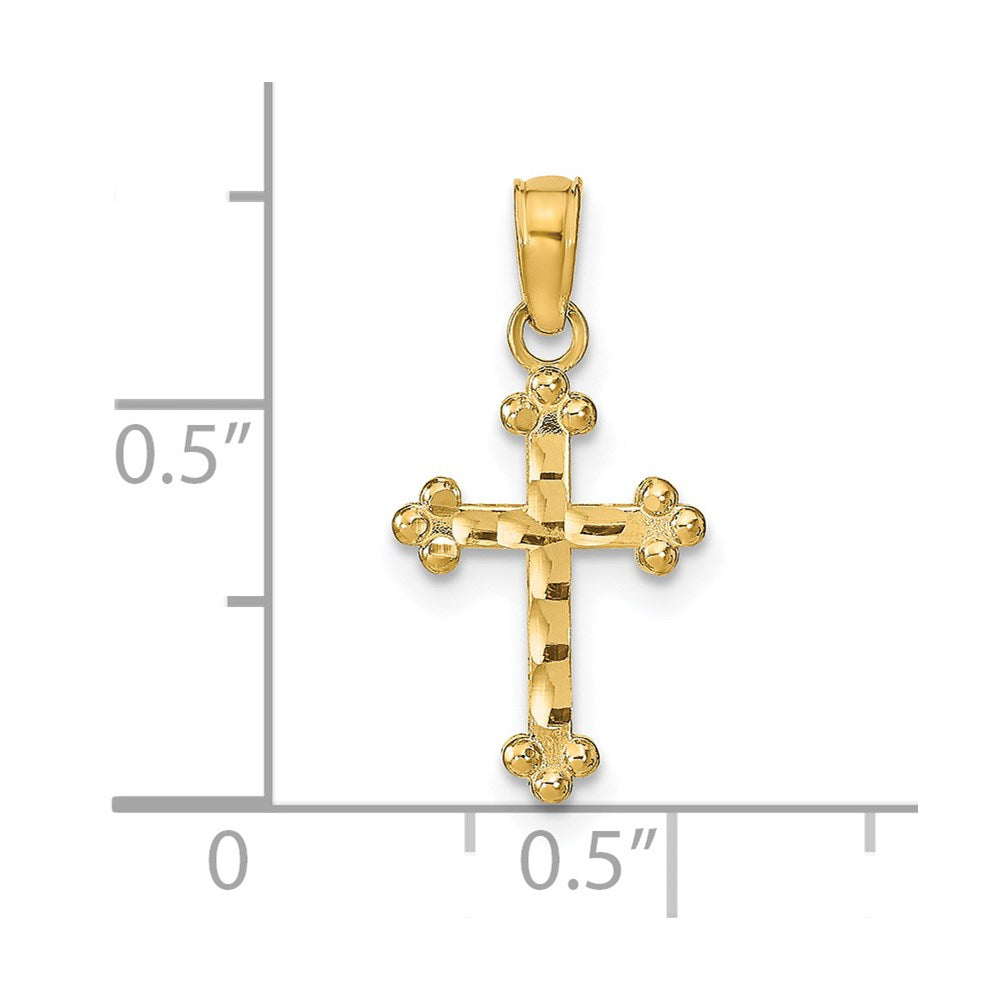 14k D/C Cross Pendant