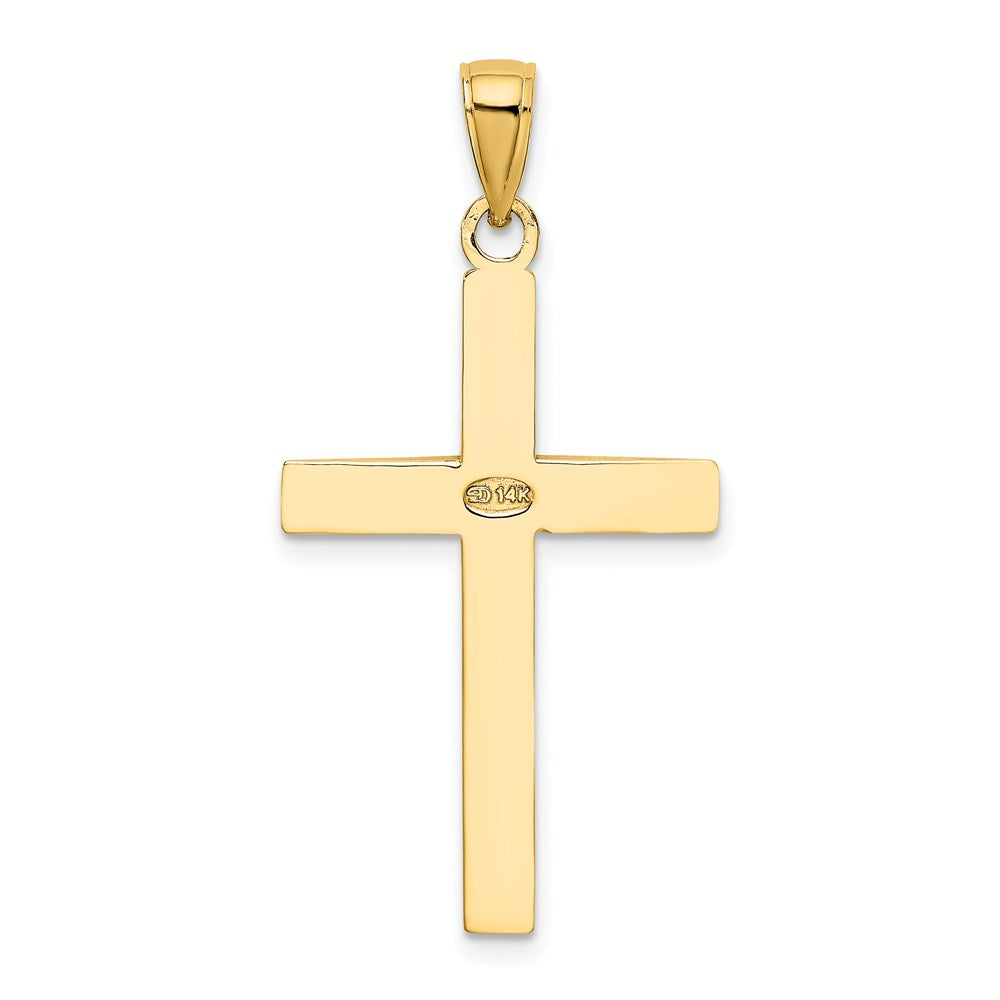 14K Polished Beveled Cross Charm