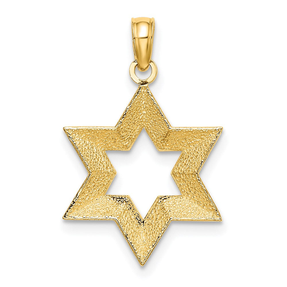 14K Textured Star Of David Charm