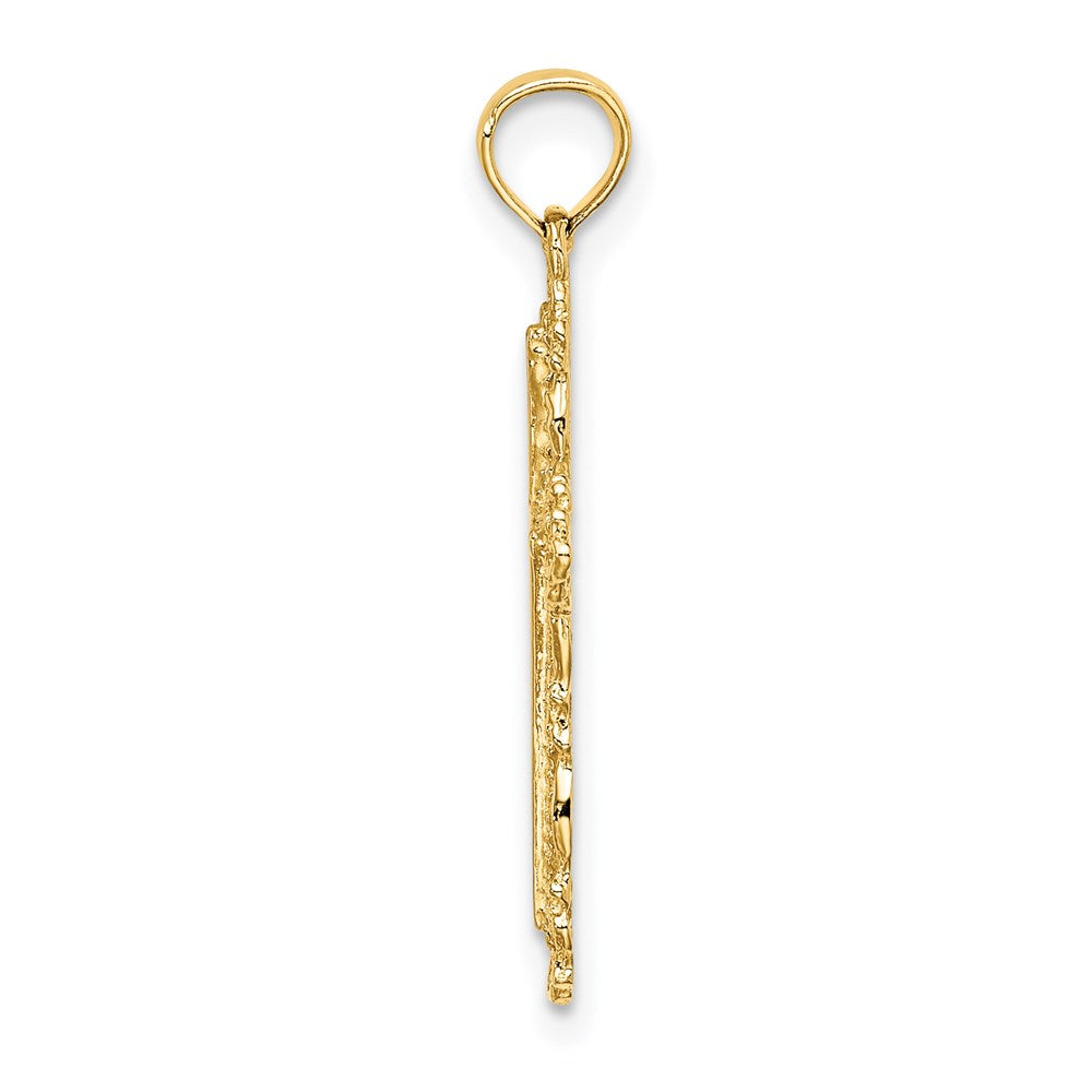 14K Cross w/ Filigree Lace Trim Charm