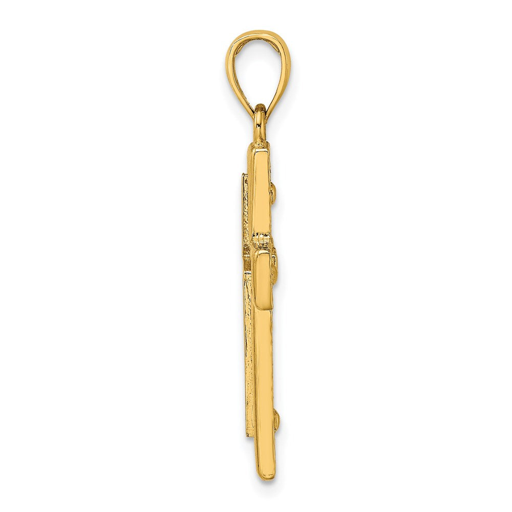 14K 2-D Cross Charm