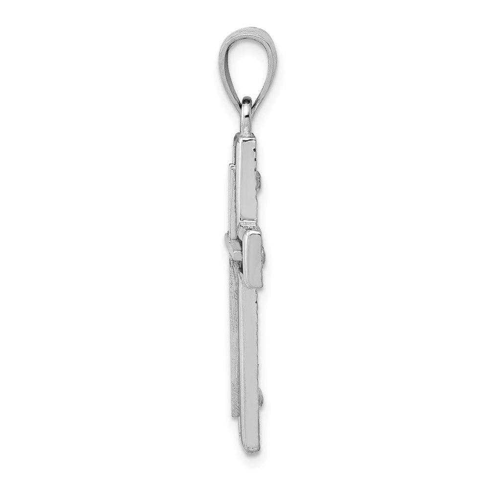14K White Gold Cross Charm