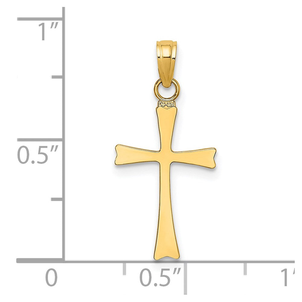 14K Polished Cross Charm