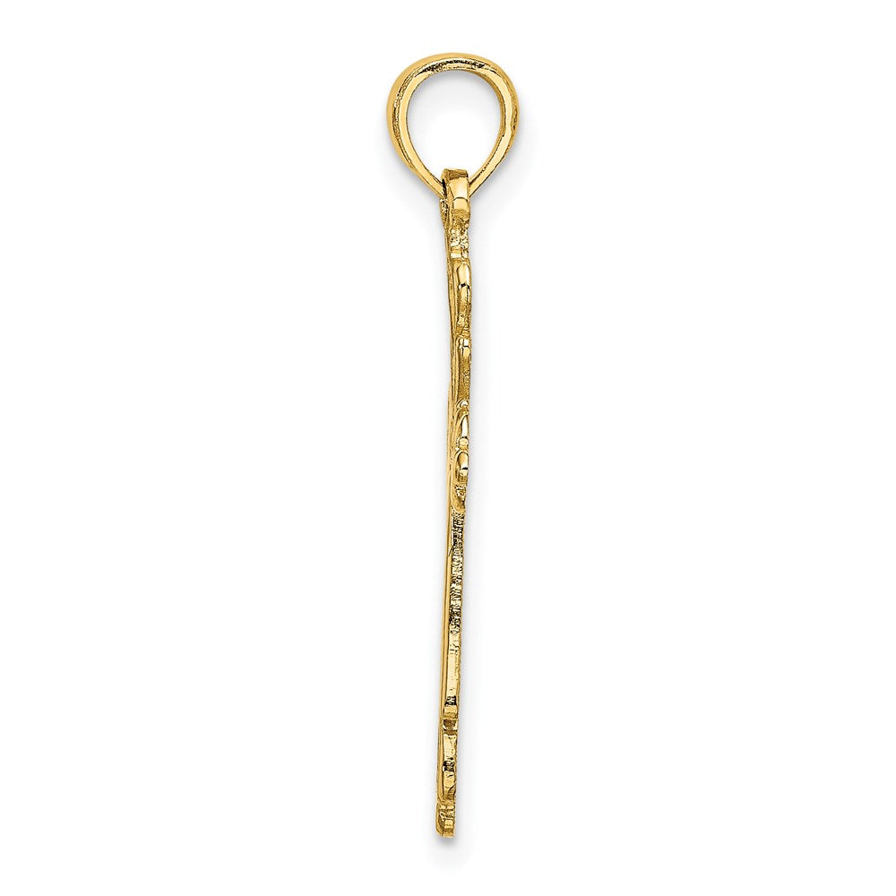 14K Cross Cut-Out w/ Heart Ends Charm