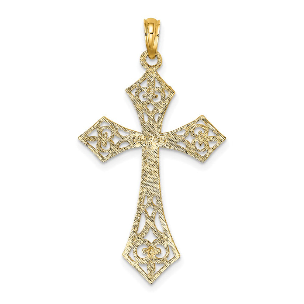 14K Filigree Cross Charm